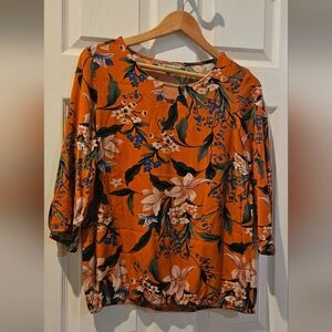 Vibrant Floral Print Women's Blouse
